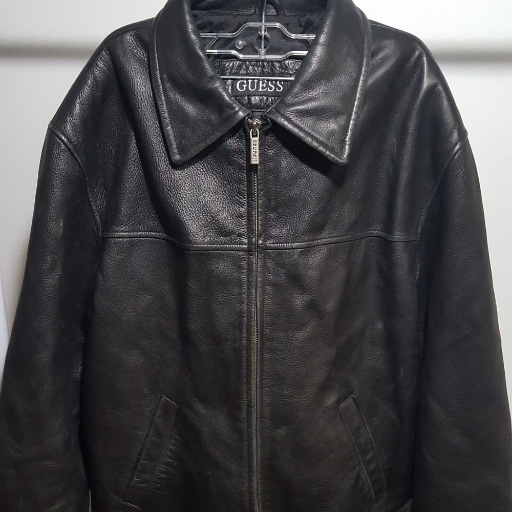 Guess  Black Leather Jacket